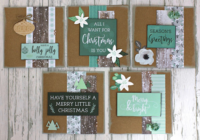 Quick and Easy Set of 10 Mint Wishes Christmas Cards with Instructions