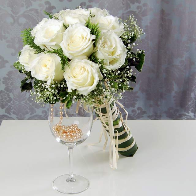 White roses wedding flower