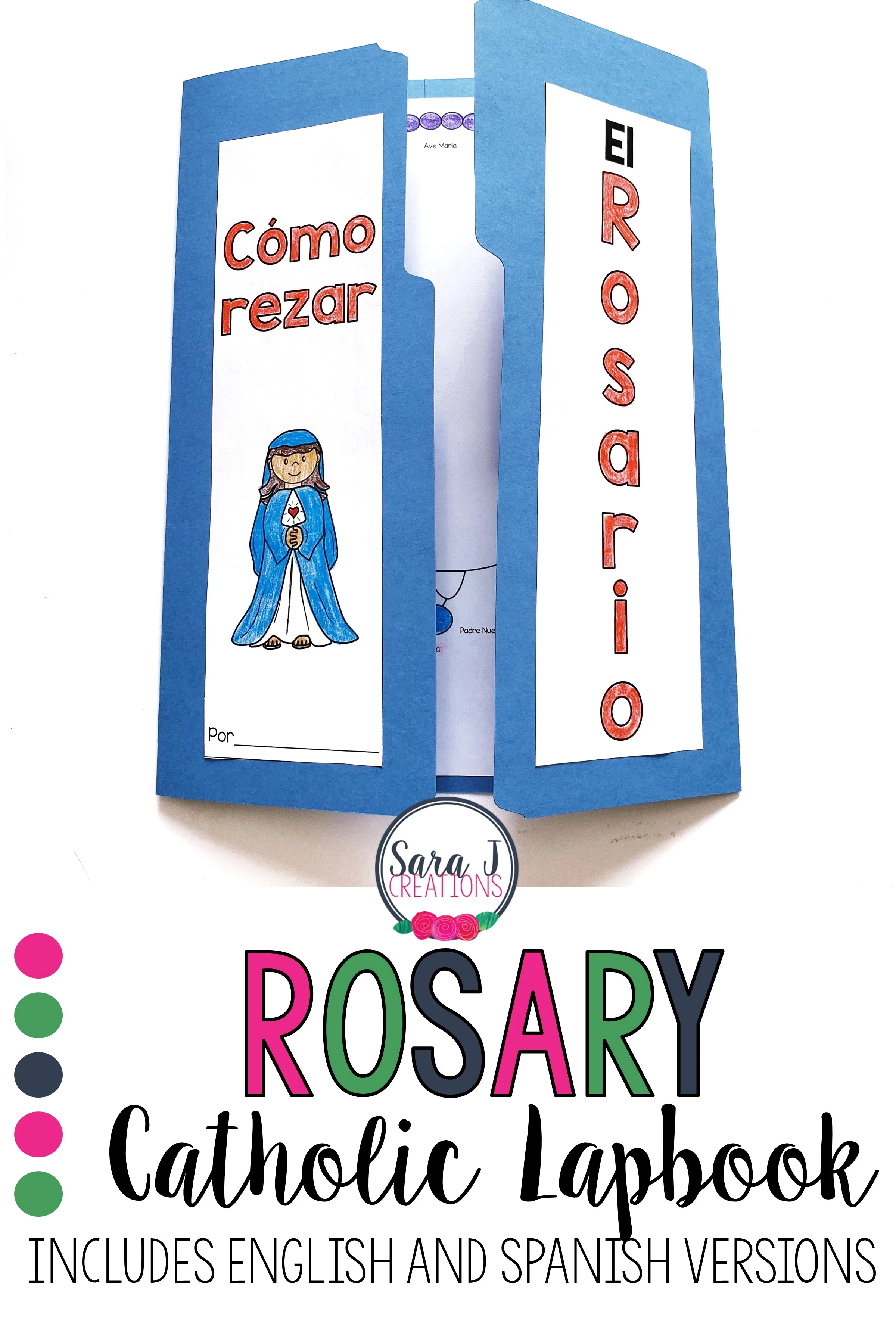 Catholic Rosary Lapbook Bundle - English Spanish