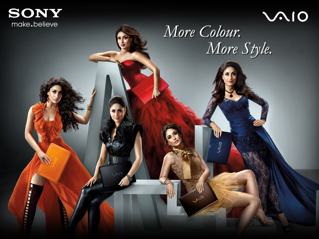 Kareena With Vaio Laptop