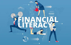 "A person studying a financial literacy course on FutureLearn, with educational materials and charts displayed on their computer screen."