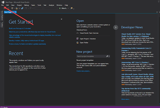 Screenshot Visual Studio 2015 Enterprise