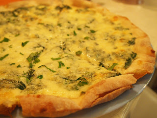 Spinach Pizza w/ Four Cheeses @Candy's