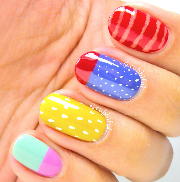 Skittle Colourful Nails