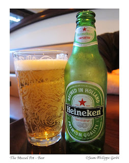 Image of Heineken beer at The Mussel Pot in Greenwich Village NYC, New York