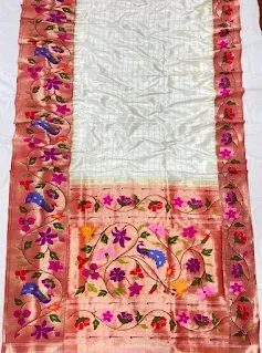 Half allover work paithani saree