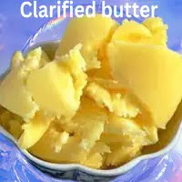 Slices of clarified butter in a bowl