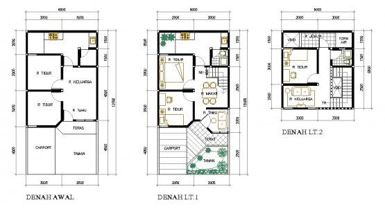 40 Contoh Denah  Rumah  Minimalis Beserta  Ukurannya  DISAIN 