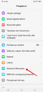 Pengaturan ubah bahasa di hp vivo