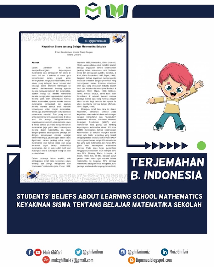 Terjemahan Students' Beliefs about Learning School Mathematics