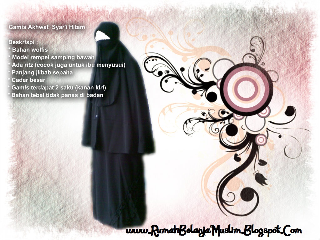 Jual Gamis Akhwat Syar'i Hitam