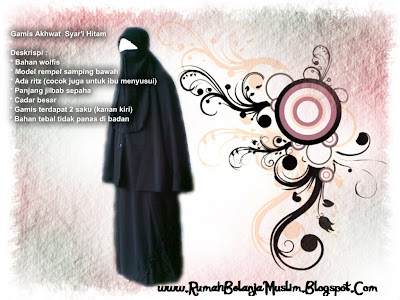 Jual Gamis Akhwat Syar'i Hitam