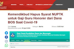 Kemendikbud Hapus Syarat NUPTK untuk Gaji Guru Honorer dari Dana BOS Saat Covid-19