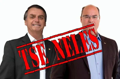 bOLSONARO E wITZEL com texto TSE NELES