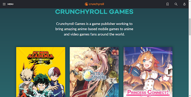 Crunchyroll website homepage screenshot