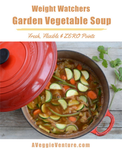 Weight Watchers Zero Points Garden Vegetable Soup ♥ AVeggieVenture.com, WW’s famous original soup, quick to make, sure to satisfy. Vegan. Low Carb. Gluten Free. Whole 30.