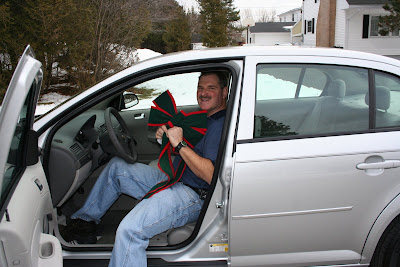 Excited Daddy with his new car