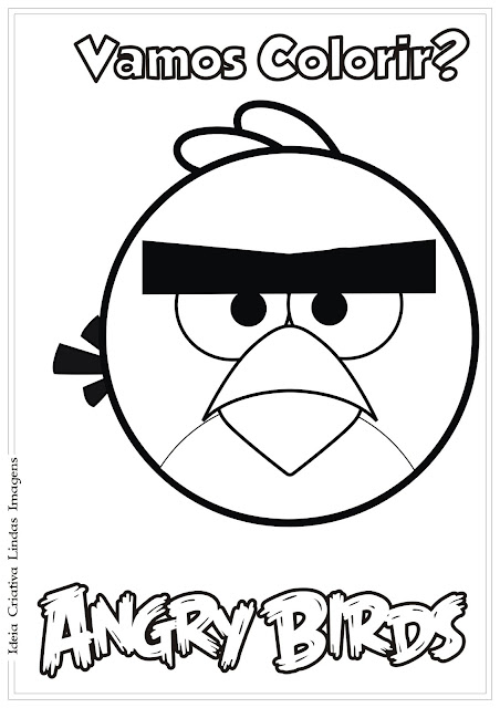 Desenho Angry Birds Red para colorir