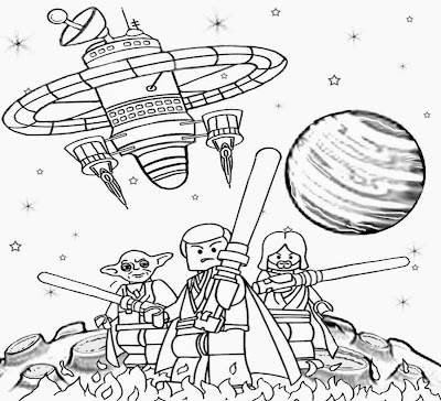 The Force unleashed deep space solar system Yoder Minifigures Lego star wars coloring pages to print