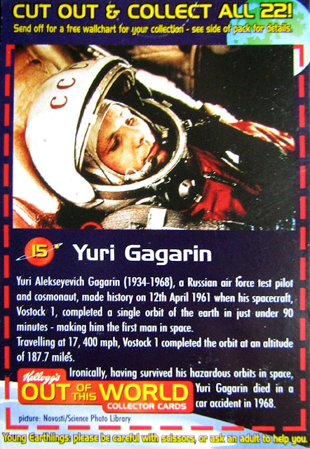 1999 Kellogg's Out of this World Collector Cards #15 - Yuri Gagarin