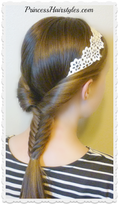 Cute hairstyle for school. Fishtail braid with headband tutorial.