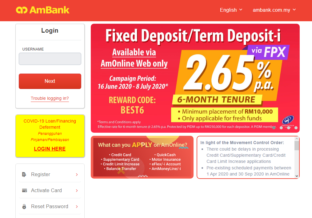 Cara Isi Borang Moratorium Ambank Online (Hire Purchased ...