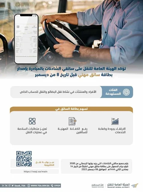 Truck drivers in Saudi Arabia need to obtain a Professional Driver's card before 8th December - Saudi-Expatriates.com