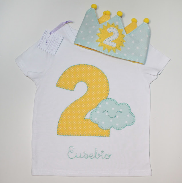 conjunto de cumpleaños 2 años sol y nube