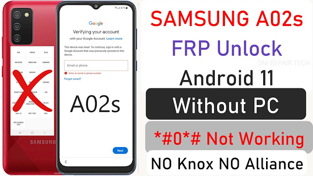 FRP Unlock Samsung A02s FRP Bypass Android 11 Without PC