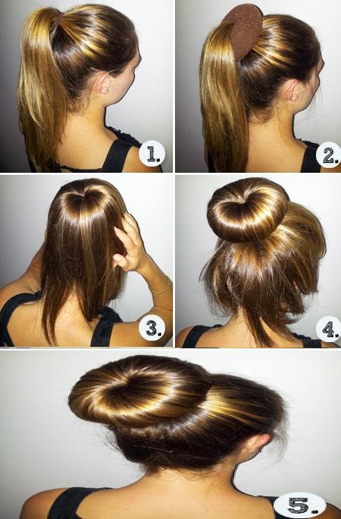 Chignon facile cheveux mi long