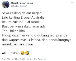 Babe Haikal: Pendukungnya Masuk Penjara