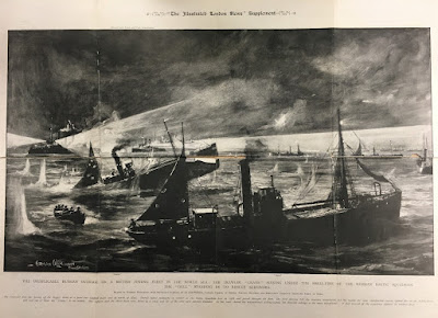 Hull's North Sea Gamecock fleet under attack from the Russian Navy in 1904