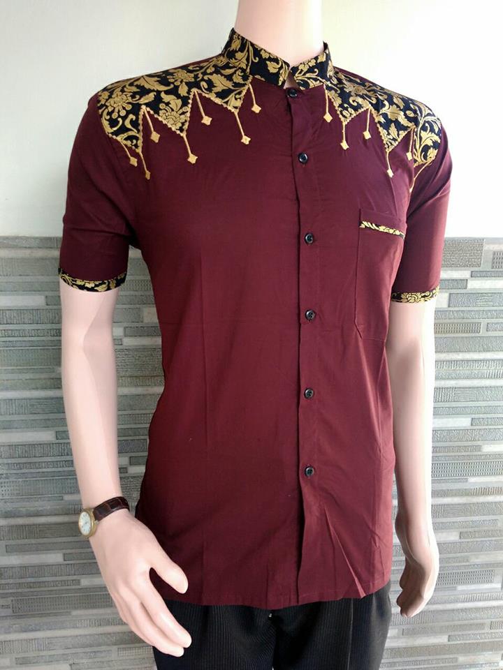 20 Model  Baju Batik  Pria  Kombinasi  Terbaru  Mesin Jahit