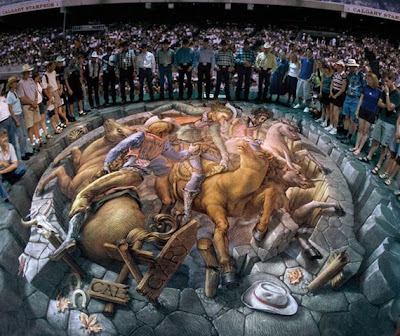 3-D street art by former NASA space illustrator Kurt Wenner