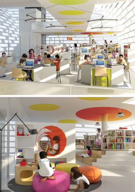 interior design of public library