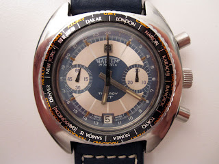 Vintage Harlem two registers chronograph in stainless steel case.