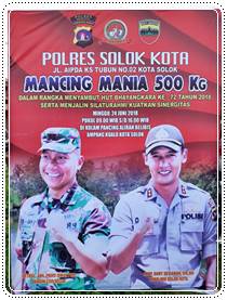 Kodim 0309/Solok Ikut Memeriahkan HUT Ke-72 Bhayangkara, Mengikuti Lomba Mancing Mania