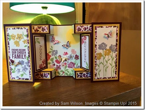 Painted Blooms Large Square Double Display card by Sam Wilson