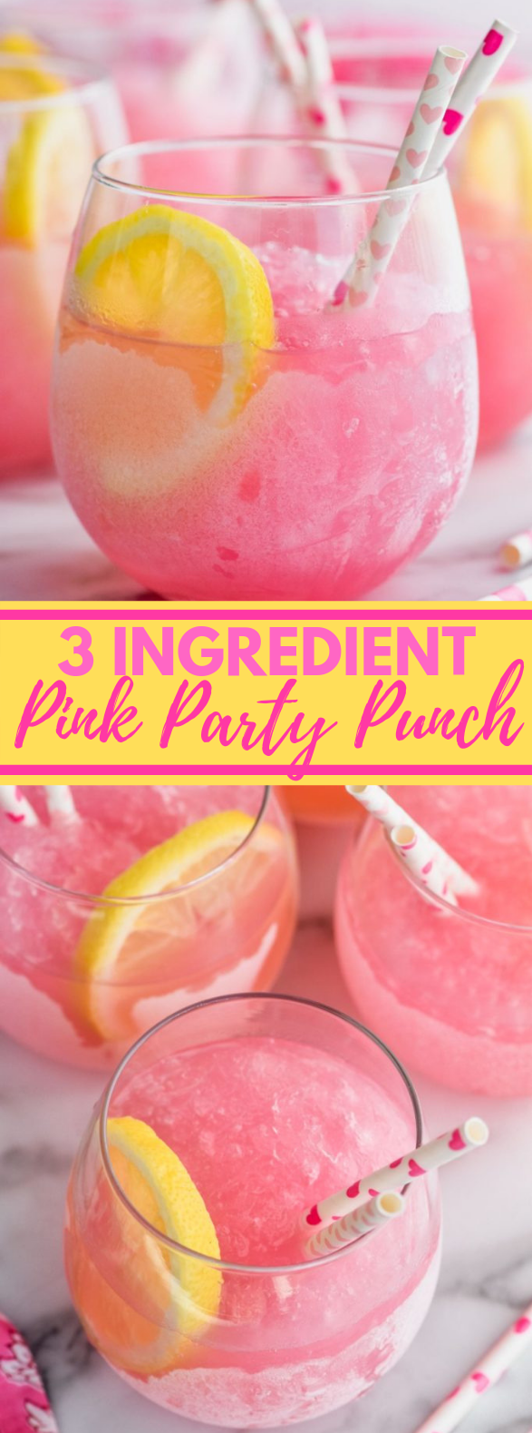 THREE INGREDIENT PINK PARTY PUNCH #drinks #summerparty