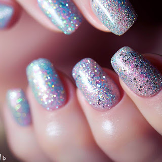 Glitter nail art design