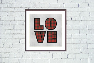 Love lettering cross stitch pattern - Tango Stitch