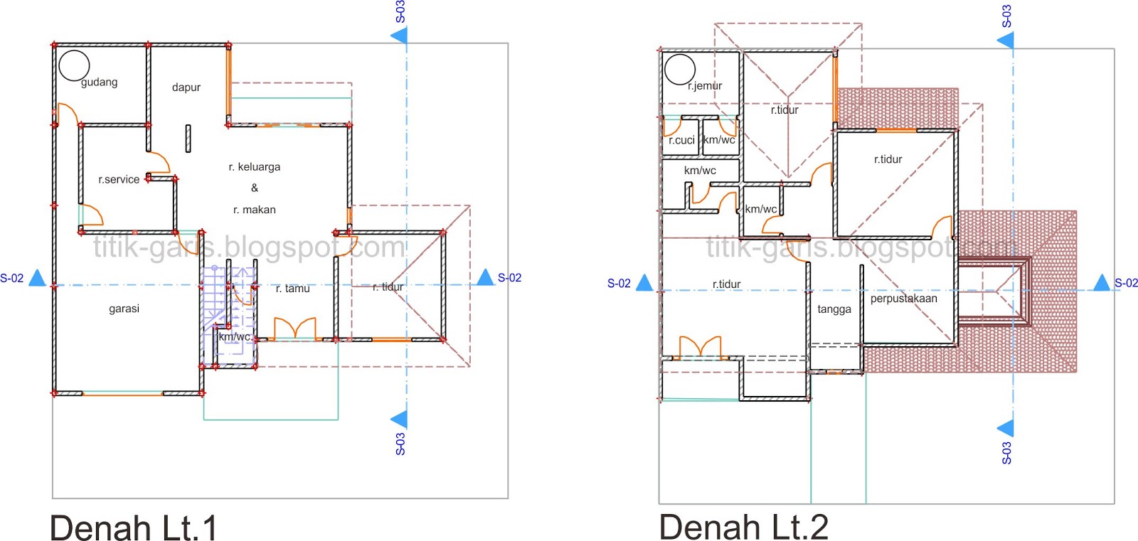 Desain Rumah 2 Lantai  di Atas  Lahan Persegi 160 m2 12 