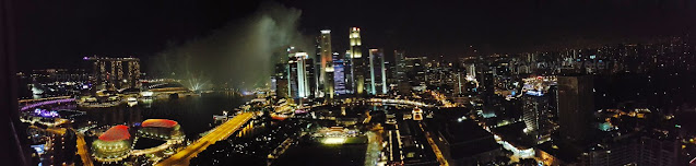 singapore marina bay, padang, etc viewed from swissotel the stamford during new years day fireworks