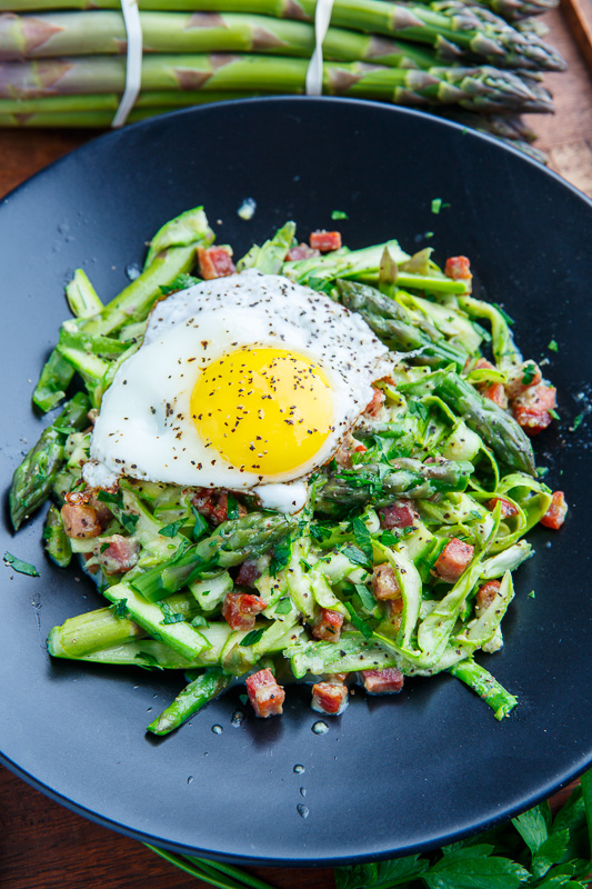 Asparagus Noodle Carbonara