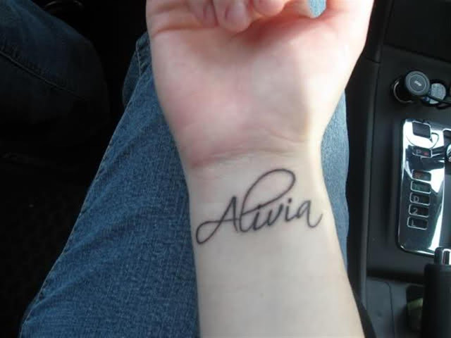 Inner Wrist Name Tattoo