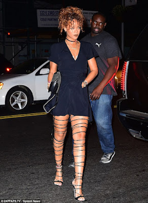 Rihanna strapped up sandals