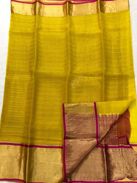 kanchi organza checks sarees