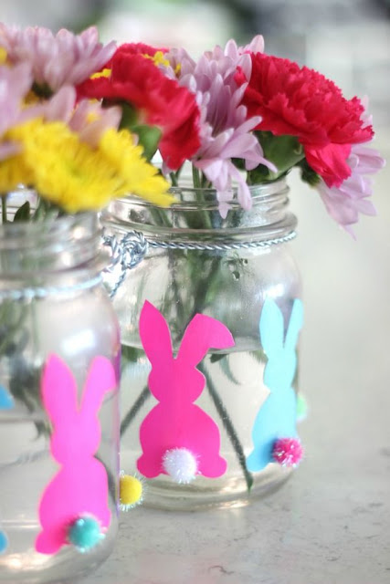 Easy to make bunny vase. Simple craft for Easter.