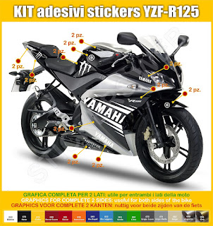 Yamaha YZF R125 Sticker decal kits