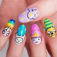 Uñas decoradas de dibujos animados